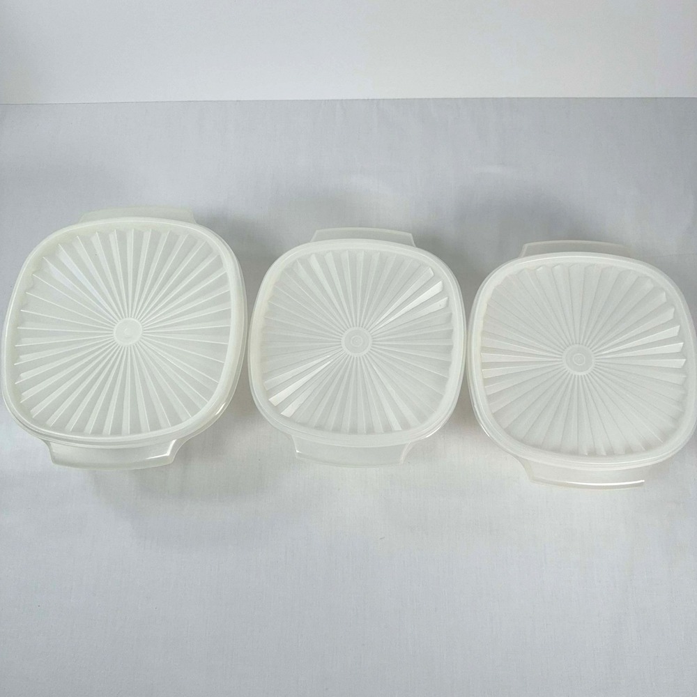 Vintage Tupperware Servalier Square Bowls 3 Pc Set 836 837 838 839